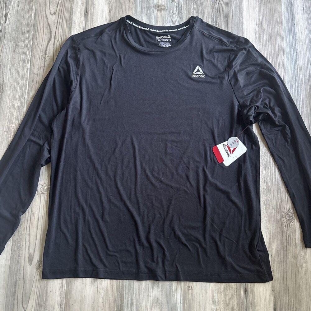 NWT Reebok Core Long Sleeve Tee Black Size 2XL Slim